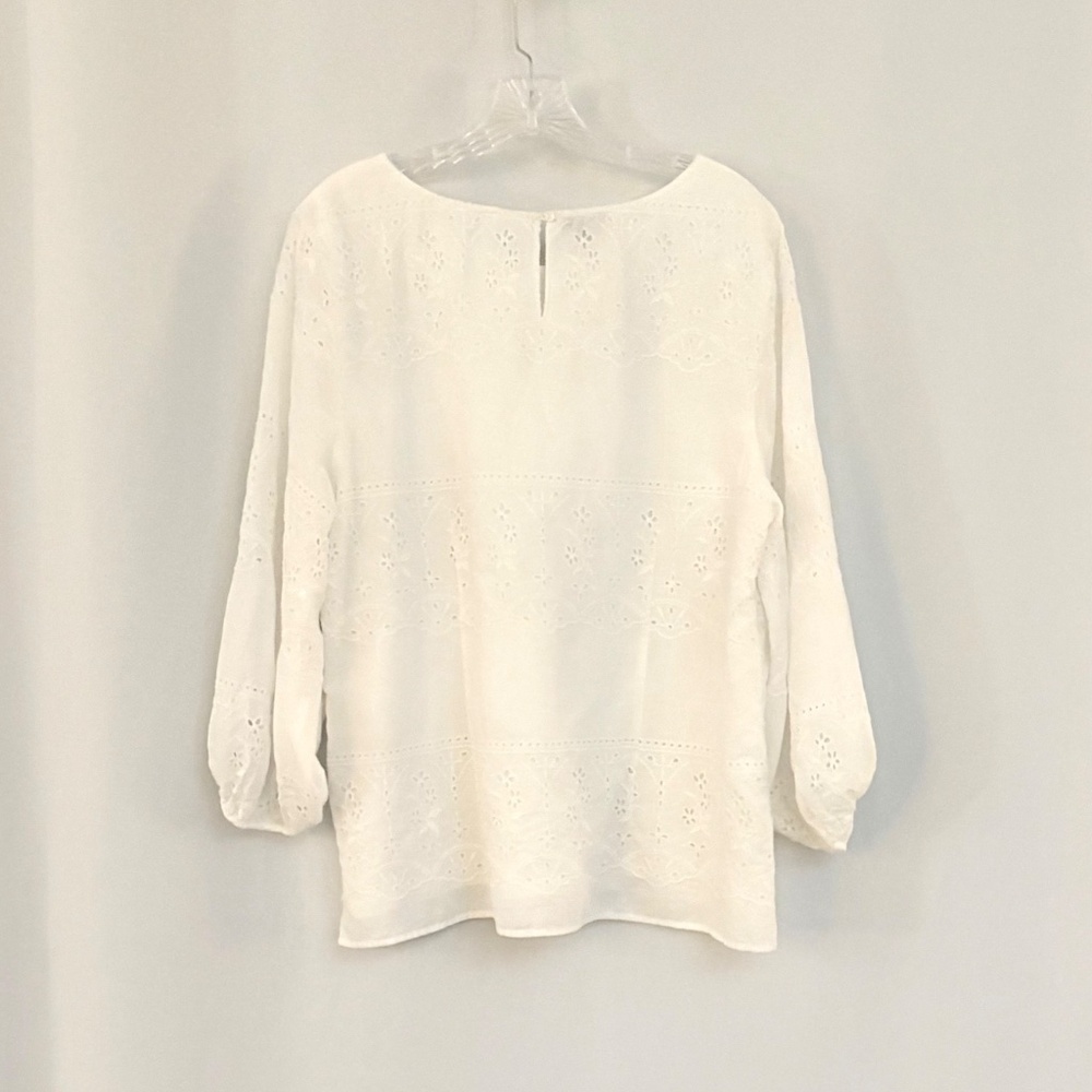 Talbots 3/4 Sleeve Embroidered Blouse - Picture 6 of 9
